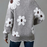 Sylvie | Elegante V-Hals Bloemen Trui