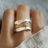 Heidi - Ring met gouden en zilveren draden
