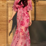 VIVIANA – BLOEIENDE ELEGANTIE WIKKEL MAXI JURK