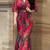 VIVIANA – BLOEIENDE ELEGANTIE WIKKEL MAXI JURK