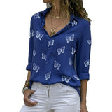 Neleia – Losvallende blouse met vlinderprint