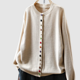 Clarisse | Gebreid vest met gekleurde knopen
