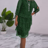 CLARA – ELEGANTE GEDEKTE POLKADOT-JURK
