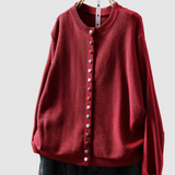 Clarisse | Gebreid vest met gekleurde knopen