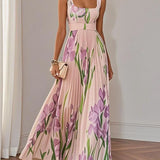LILA – ELEGANTE BLOEMEN MAXIJURK