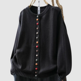 Clarisse | Gebreid vest met gekleurde knopen