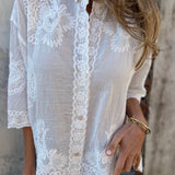 IAREL - CHIQUE KANTEN GEBORDUURDE BLOUSE