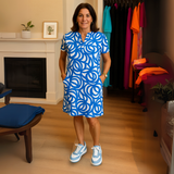 Erna™ | Print jurk met V-hals
