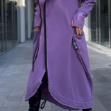 LILIANE – MODERNE LANGE COAT MET CAPUCHON