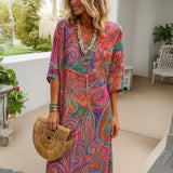 SOPHIA – ZONNIGE BLOEI KAFTAN JURK