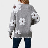 Elisa - Elegante bloemenpullover met V-hals
