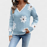 Elisa - Elegante bloemenpullover met V-hals