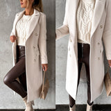MONIQUE – ELEGANTE DUBBELKNOOPS LANGE MANTEL