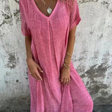 Dymphna™ | Loose V-hals Jurk