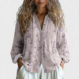 Ambra | Vintage Blouse met Bladerenprint