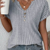 ROSINA I GEBREIDE BLOUSE MET V-HALS