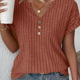 ROSINA I GEBREIDE BLOUSE MET V-HALS