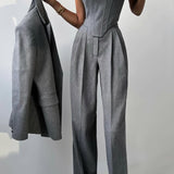 Roos™ | Driedelige set met dubbelrijige blazer