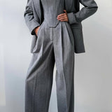 Roos™ | Driedelige set met dubbelrijige blazer