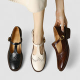 NICOLE – VINTAGE T-STRAP LEDEREN SCHOENEN