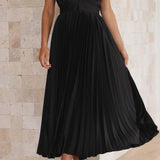 CHARLENE - ELEGANTE GEPLOOIDE MAXI-JURK