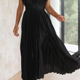 CHARLENE - ELEGANTE GEPLOOIDE MAXI-JURK