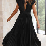 CHARLENE - ELEGANTE GEPLOOIDE MAXI-JURK