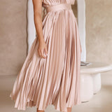 CHARLENE - ELEGANTE GEPLOOIDE MAXI-JURK