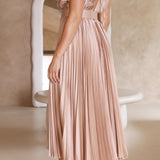 CHARLENE - ELEGANTE GEPLOOIDE MAXI-JURK