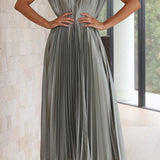 CHARLENE - ELEGANTE GEPLOOIDE MAXI-JURK