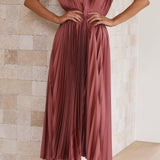 CHARLENE - ELEGANTE GEPLOOIDE MAXI-JURK