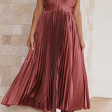 CHARLENE - ELEGANTE GEPLOOIDE MAXI-JURK