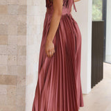 CHARLENE - ELEGANTE GEPLOOIDE MAXI-JURK