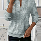 Amalie | Dames zip-up kabelgebreide trui