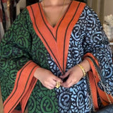 IMANI – AFRIKAANSE PRINT V-HALS KAFTAN MAXI JURK