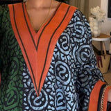 IMANI – AFRIKAANSE PRINT V-HALS KAFTAN MAXI JURK