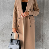MONIQUE – ELEGANTE DUBBELKNOOPS LANGE MANTEL