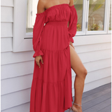 KENDRA – ROMANTISCHE OFF-SHOULDER MAXI JURK