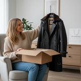 Fiona™ | Luxueuze leren trenchcoat