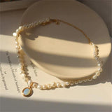 Kralenketting met Maansteen in Goud