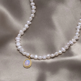 Kralenketting met Maansteen in Goud