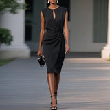MAEVE – ELEGANTE GEDRAPEERDE KNIELANGE JURK
