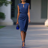 MAEVE – ELEGANTE GEDRAPEERDE KNIELANGE JURK