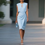 MAEVE – ELEGANTE GEDRAPEERDE KNIELANGE JURK