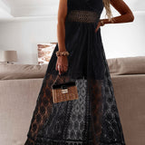 Lisanne™ | Kanten Maxi Jurk met Verfijnd Detail