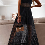 Lisanne™ | Kanten Maxi Jurk met Verfijnd Detail