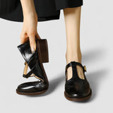 NICOLE – VINTAGE T-STRAP LEDEREN SCHOENEN