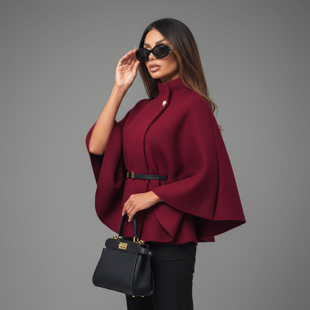 Aleida - Elegante jas met vlindermouwen en riem