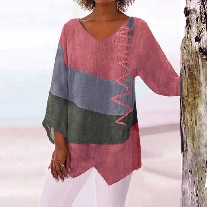 Leviana | Artistieke V-hals Blouse
