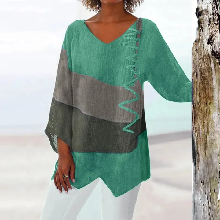 Leviana | Artistieke V-hals Blouse